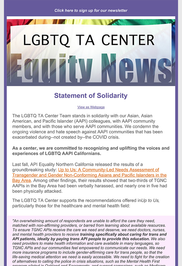 CRDP LGBTQ March 2021 Special Edition: Statement of Solidarity with AAPI Community thumbnail
